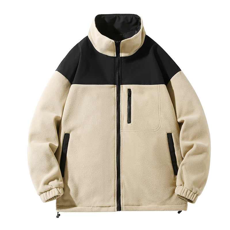 Men's fleece jacket with high collar and zip pockets Lisslune