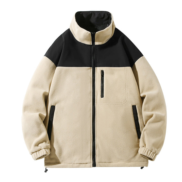 Men's fleece jacket with high collar and zip pockets Lisslune