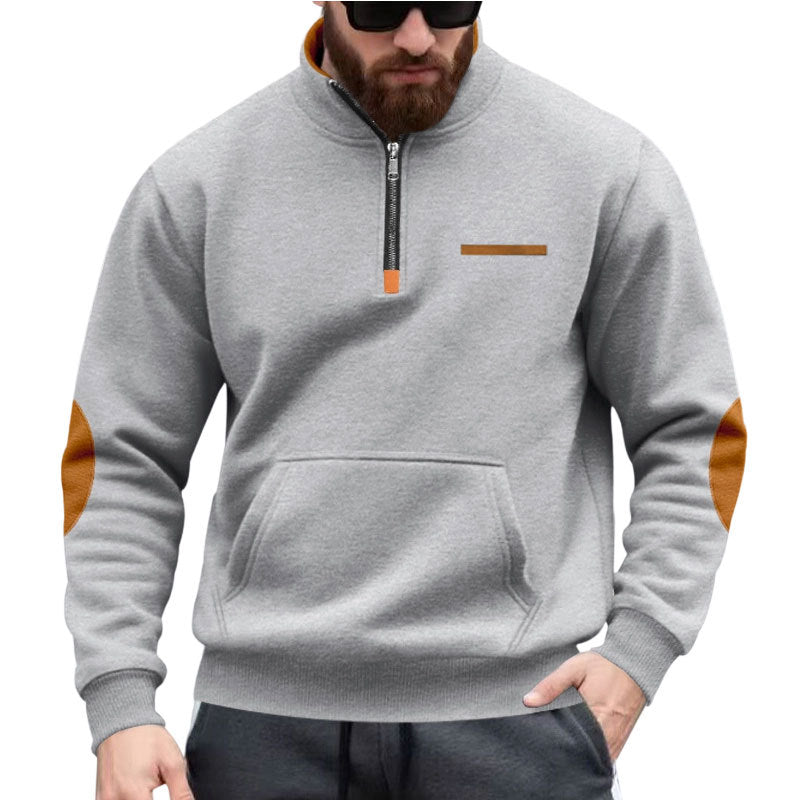 Men's hoodie with half zipper and color accents Lisslune