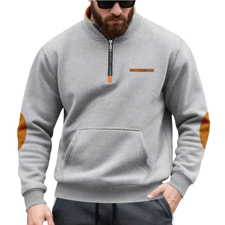 Men's hoodie with half zipper and color accents Lisslune