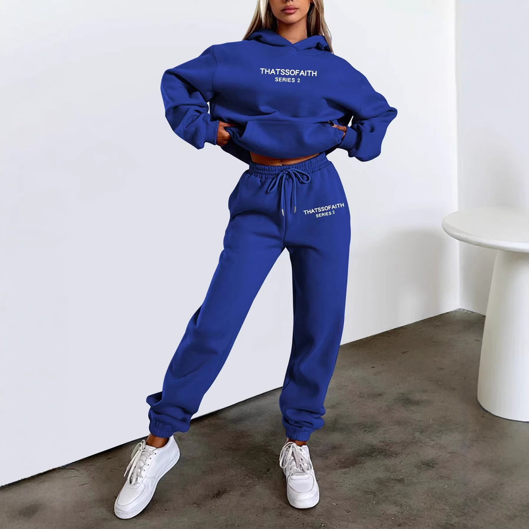 Women's jogging suit with comfortable hood and elastic cuffs Lisslune