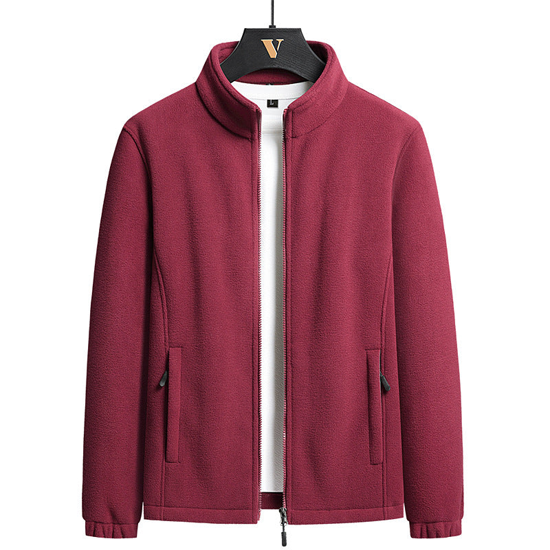 Men's fleece jacket with high collar and practical pockets Lisslune
