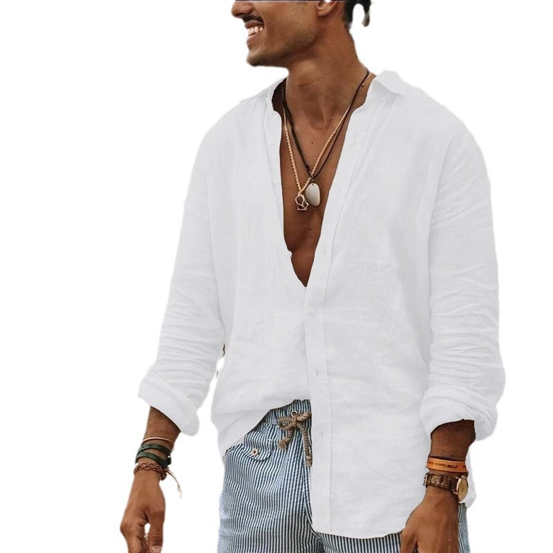 Men's linen shirt with casual cut and breathable structure Lisslune