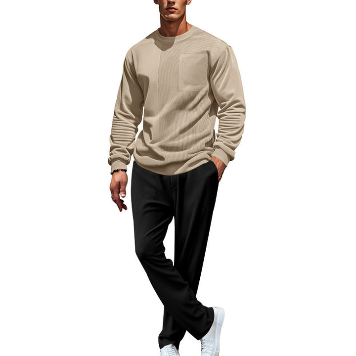 Men's comfortable and stylish casual suit with practical pockets and elastic waistband Lisslune