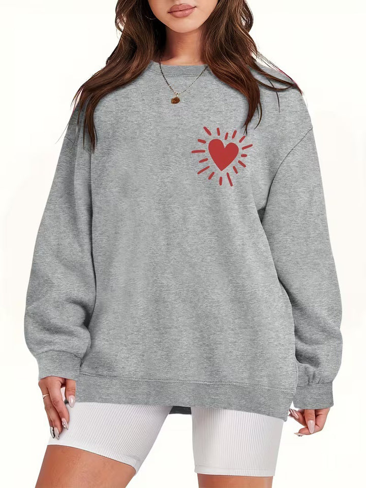 Women's sweatshirt with casual heart motif and oversized fit Lisslune