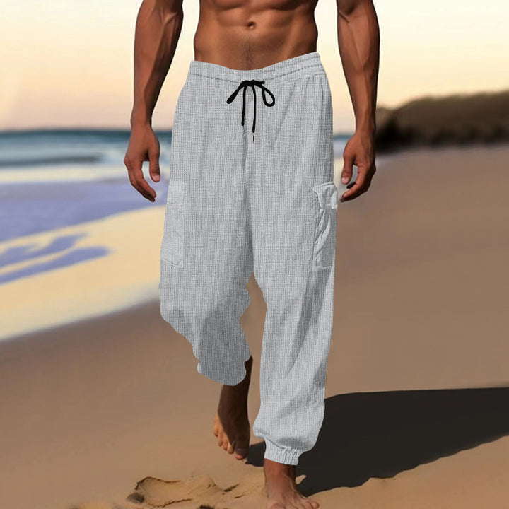 Men's cargo pants with elastic waistband and practical side pockets Lisslune
