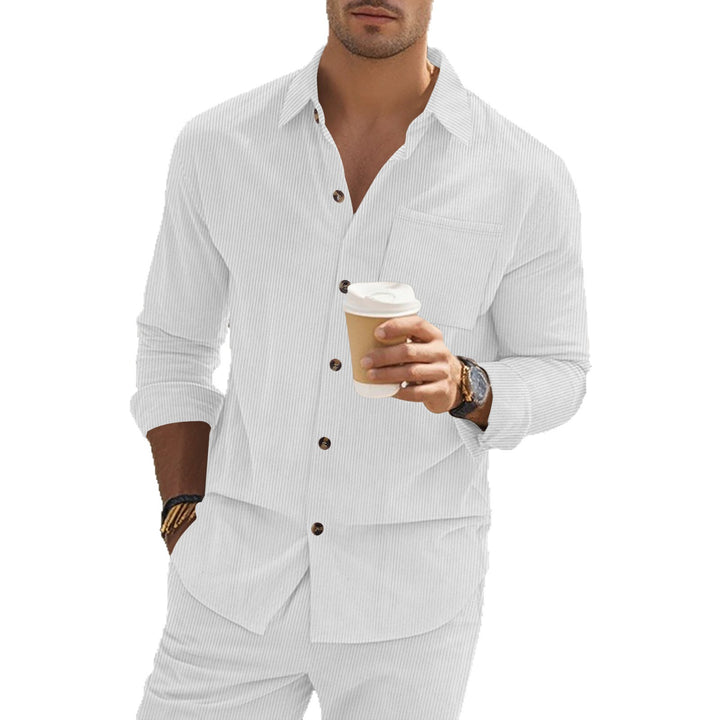Men's Elegant Striped Long Sleeve Shirt Lisslune