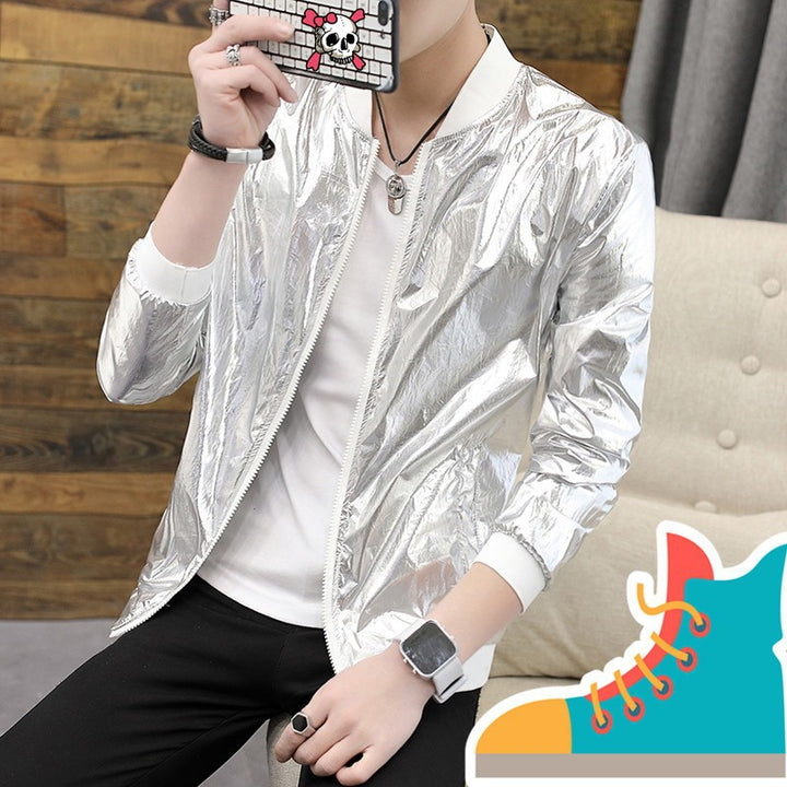 Men's fashionable bomber jacket in shiny design Lisslune