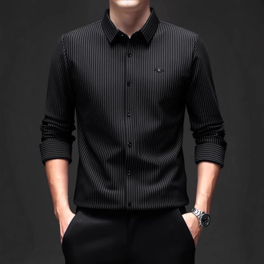 Men's shirt with fine stripe pattern and modern cut Lisslune