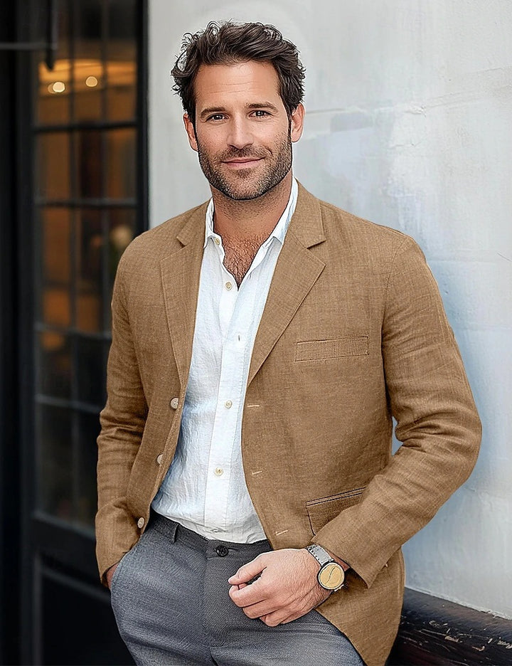 Men's Casual Linen Blazer Lisslune
