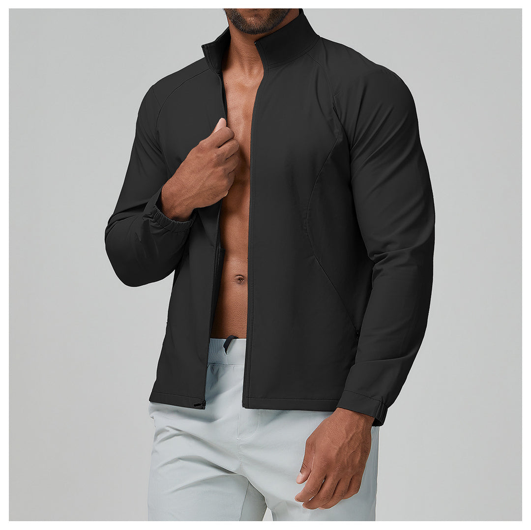 Men's Lightweight Sports Jacket with High Collar and Elastic Cuffs Lisslune