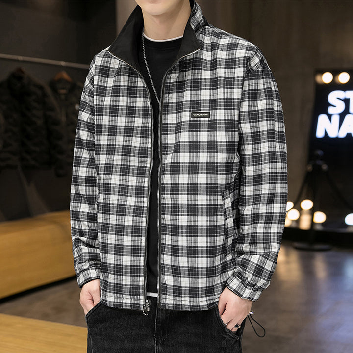 Men's functional jacket with breathable properties and stylish check pattern Lisslune