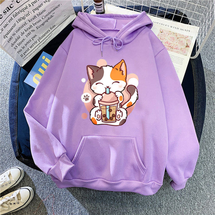 Women's hoodie with playful cat motifs Lisslune