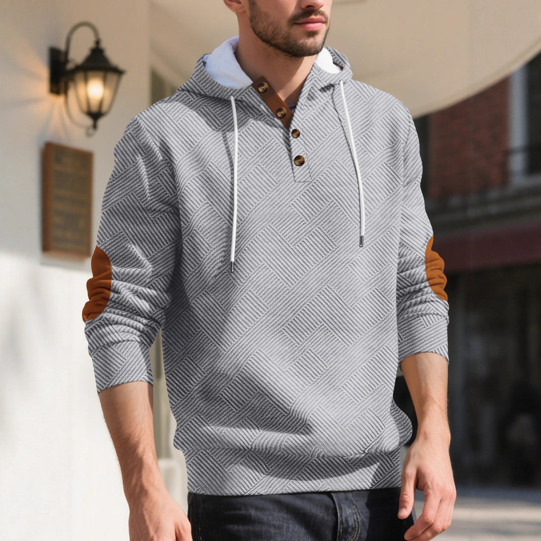 Men's stylish hoodie with textured material and fashionable accents Lisslune
