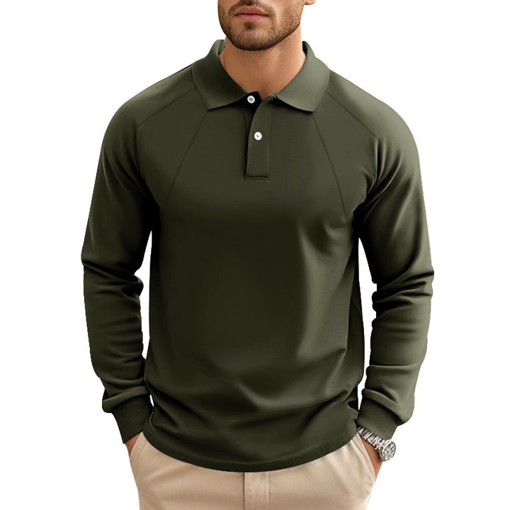 Men's Long Sleeve Polo Shirt with Sporty Cut and Breathable Technology Lisslune