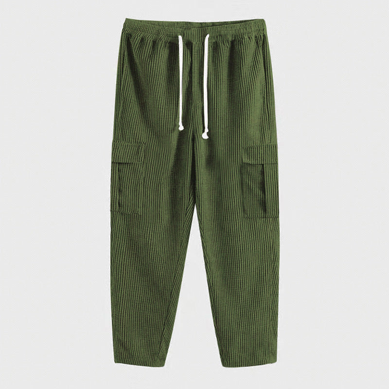 Men's casual cargo pants with practical side pockets and elastic waistband Lisslune