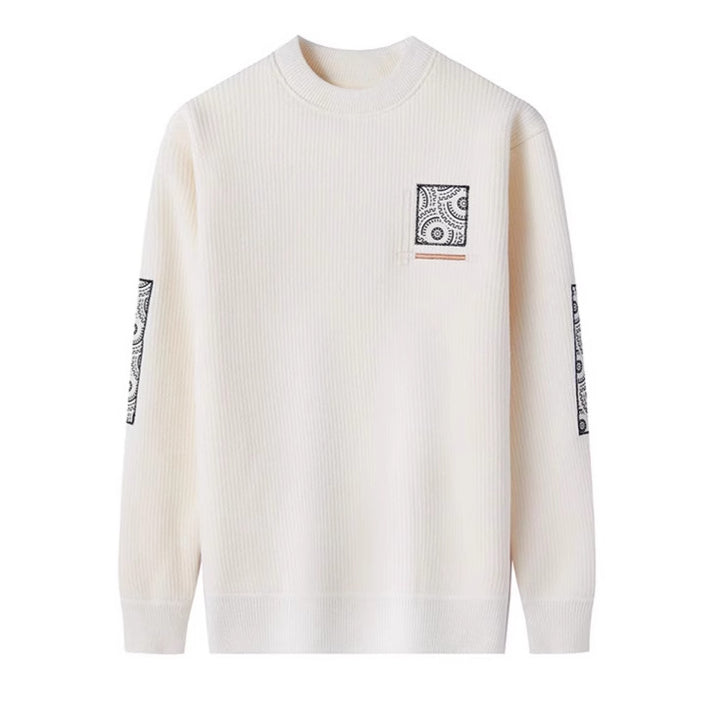 Men's cozy knitted sweater with unique print pattern Lisslune