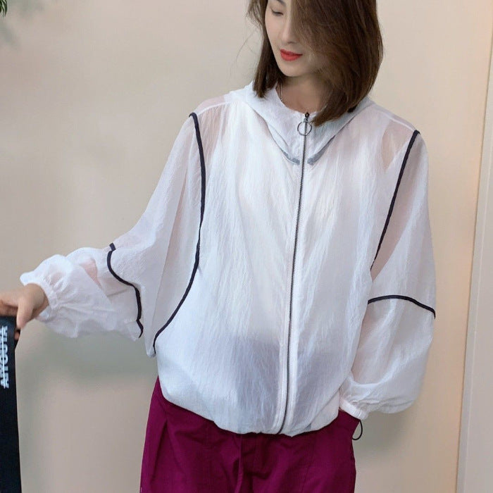 Women's lightweight hoodie jacket with elastic hem and reflective details Lisslune