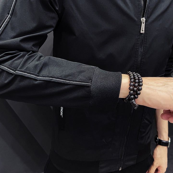 Men's stylish bomber jacket with elastic cuffs and practical pockets Lisslune