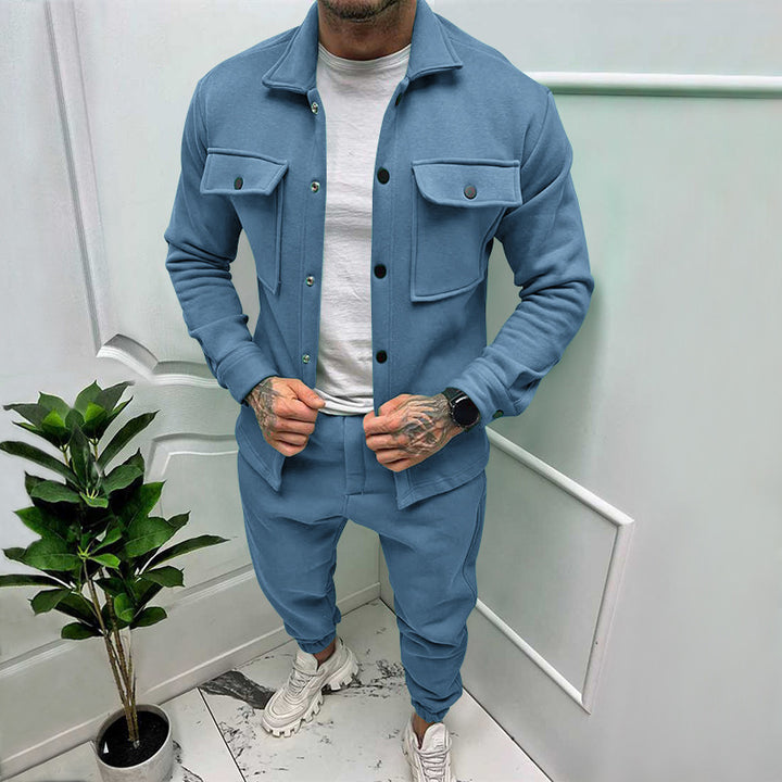 Men's leisure set made of high-quality jersey with a comfortable cut and practical pockets Lisslune