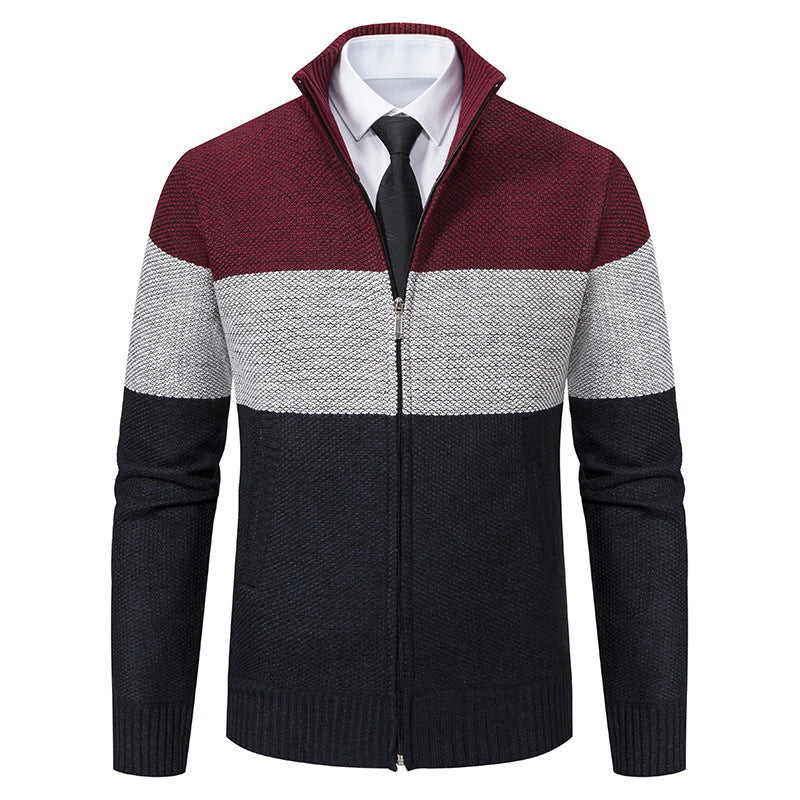 Men's stylish cardigan with high collar and modern zipper Lisslune