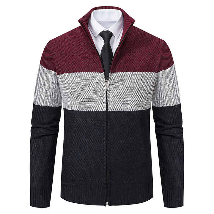 Men's stylish cardigan with high collar and modern zipper Lisslune