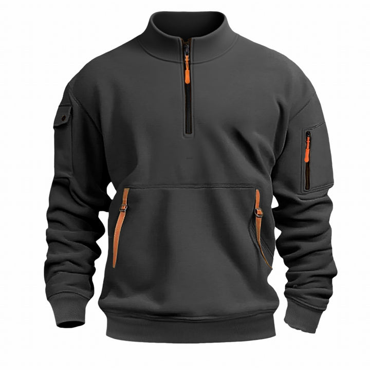 Men's functional sweater with practical zipper and four pockets Lisslune