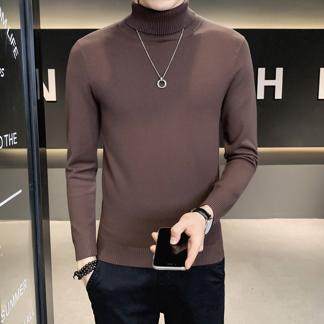 Men's sweater with high collar made of soft knitted fabric Lisslune