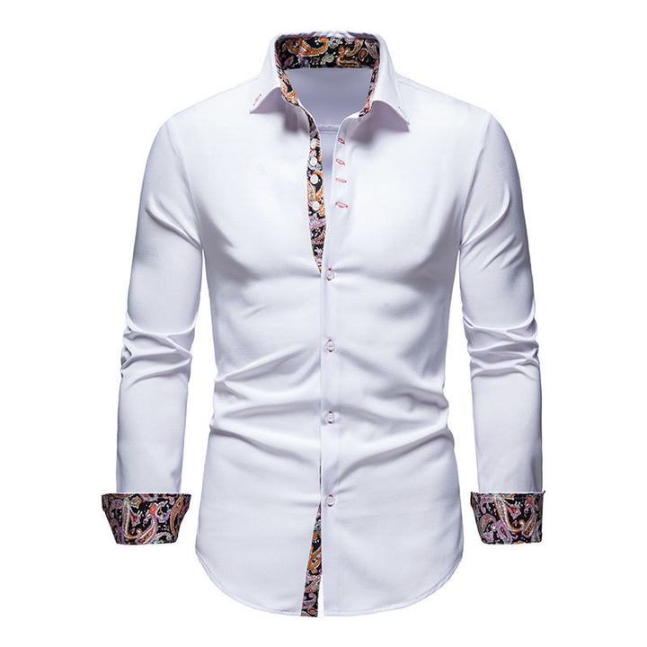 Men's long-sleeve shirt with modern paisley pattern and exclusive details Lisslune