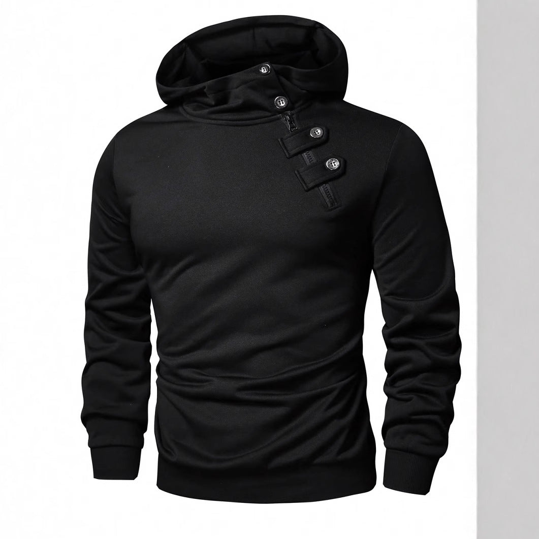 Men's Stylish Hoodie with Asymmetrical Zipper Lisslune