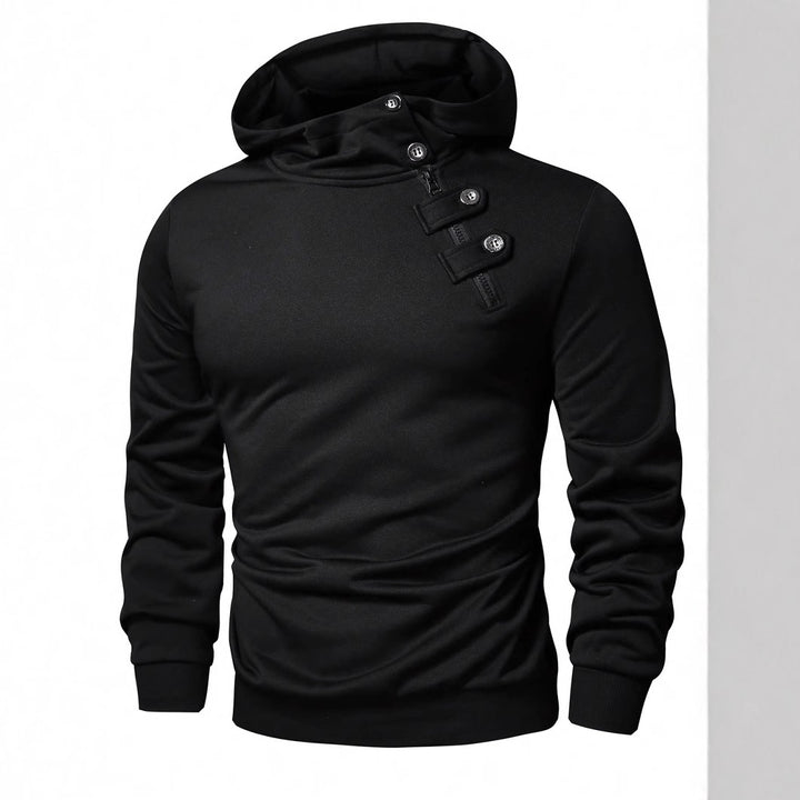 Men's Stylish Hoodie with Asymmetrical Zipper Lisslune