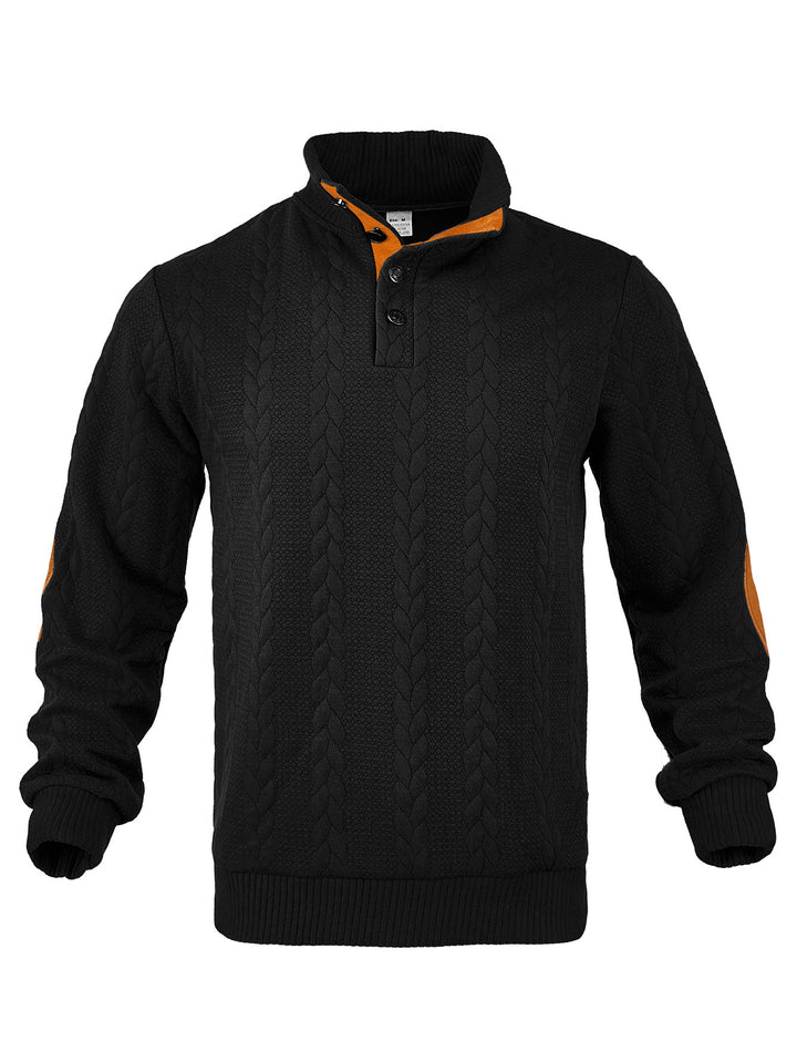 Men's knit sweater with high collar and textured pattern Lisslune