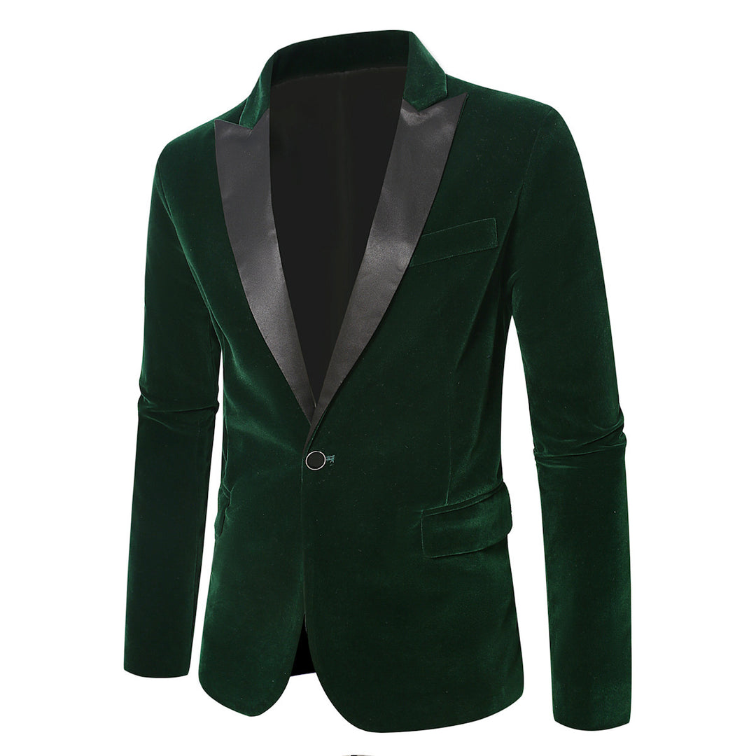 Men's elegant velvet blazer with satin collar section Lisslune
