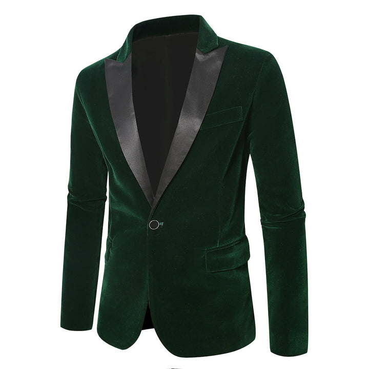 Men's elegant velvet blazer with satin collar section Lisslune
