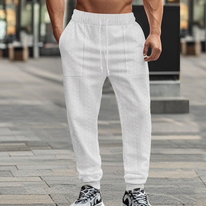 Men's sporty joggers with textured design and elastic waistband Lisslune