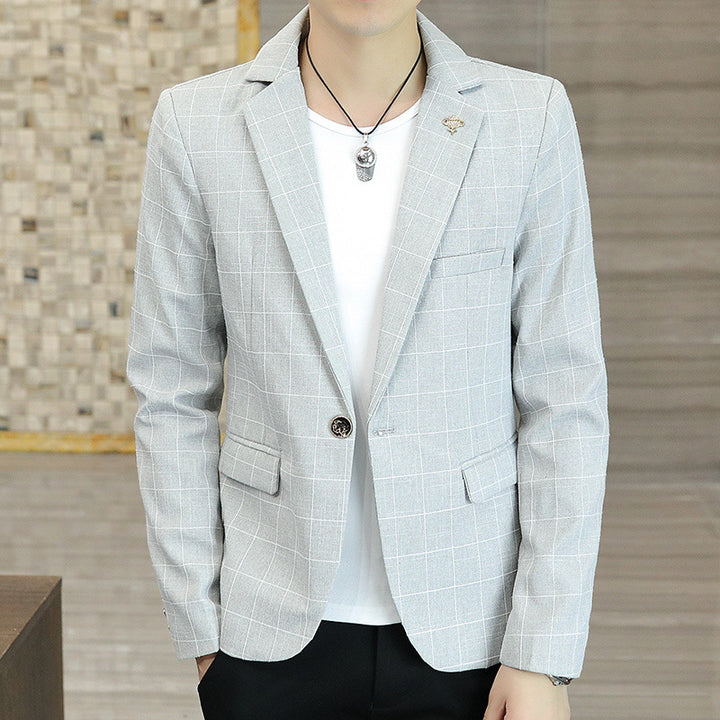 Men's fashionable check blazer Lisslune