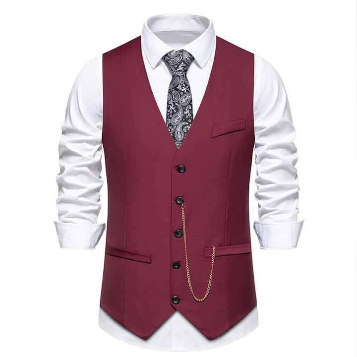 Men's elegant suit vest with classic cut and fine details Lisslune