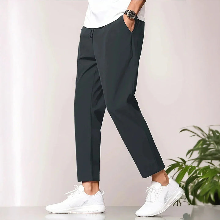 Men's casual leisure pants with elastic waistband and side pockets Lisslune