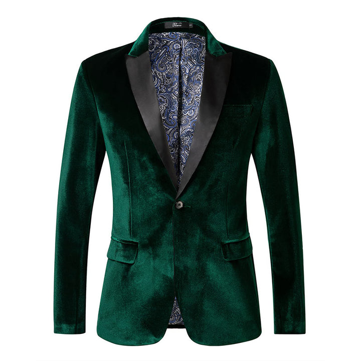 Men's elegant velvet blazer with luxurious details Lisslune