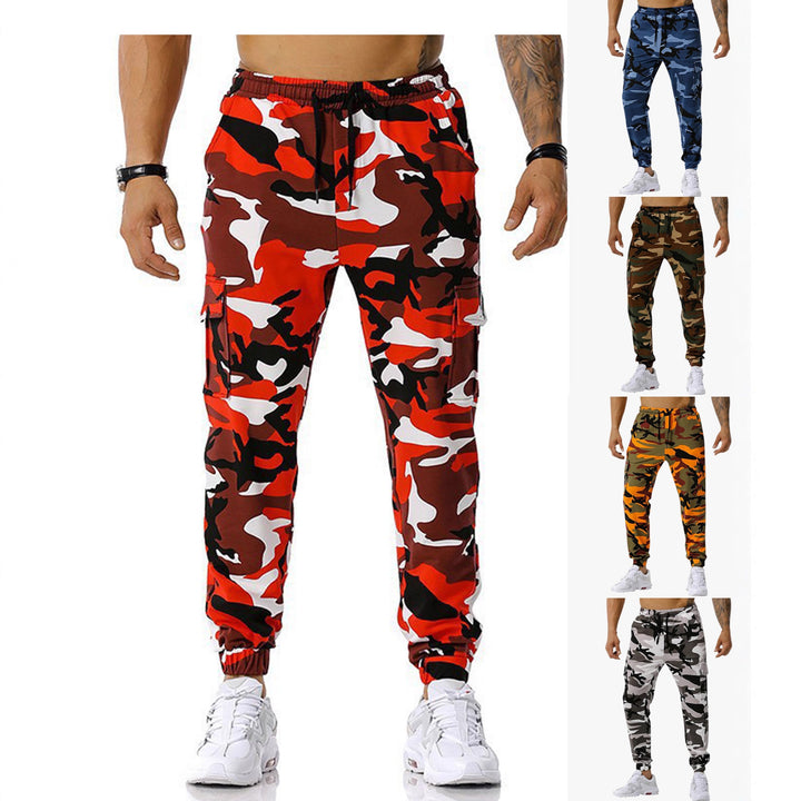 Men's cargo pants with numerous pockets and elastic waistband Lisslune