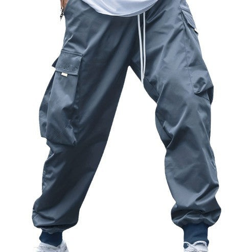 Men's casual utility pants with practical pockets and elastic hem Lisslune