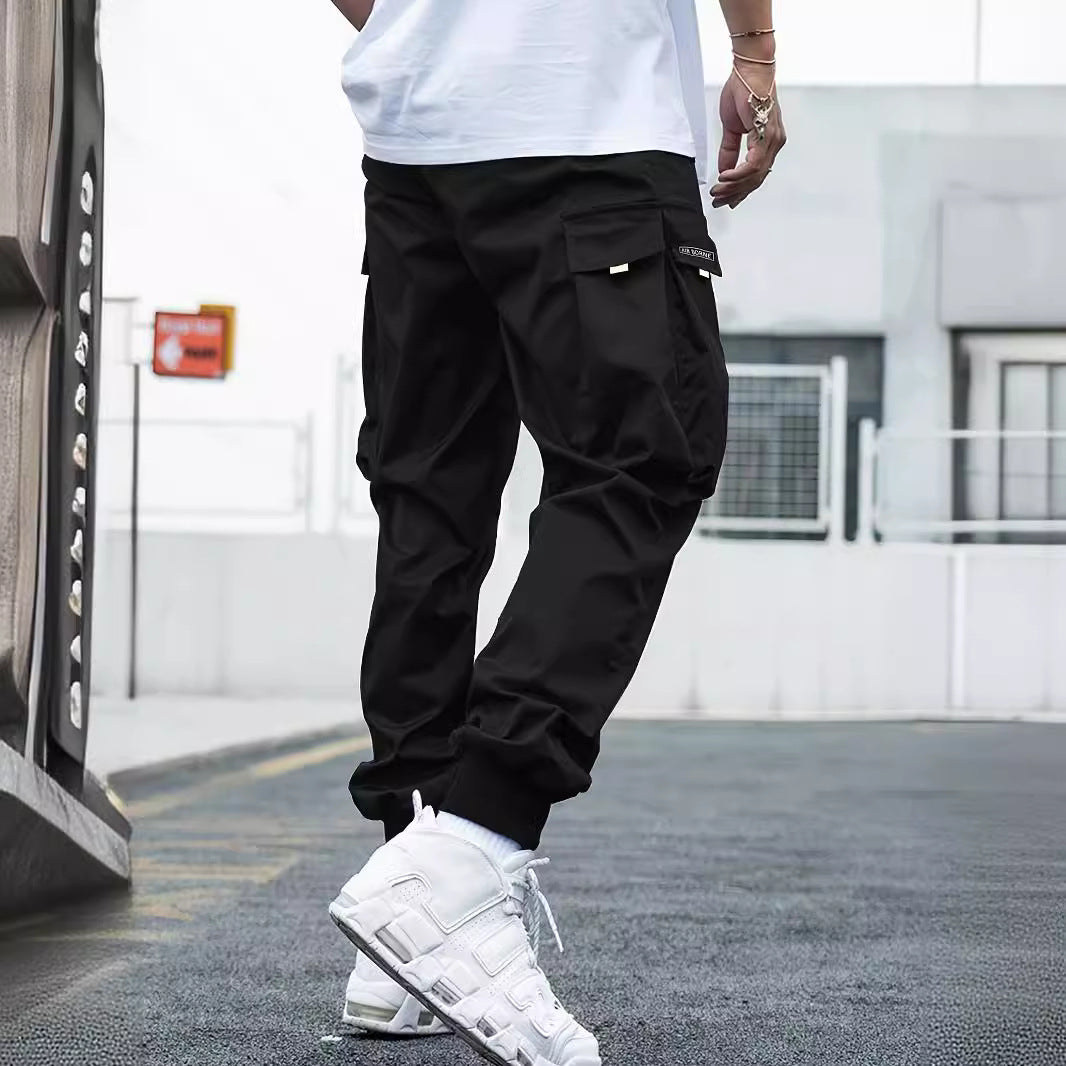 Men's cargo pants with side pockets and elastic waistband Lisslune