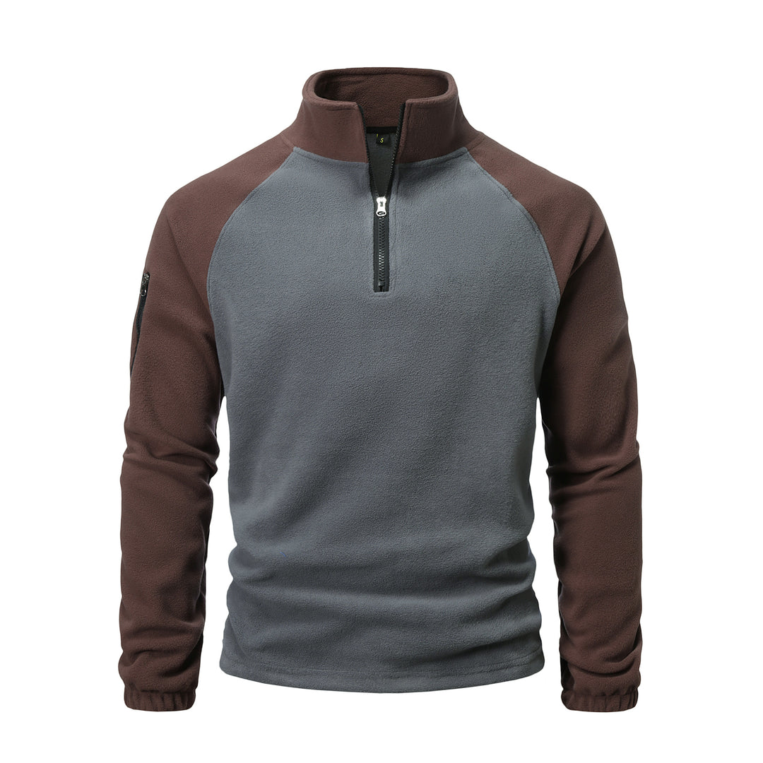Men's fleece pullover with half zip and practical pocket design Lisslune