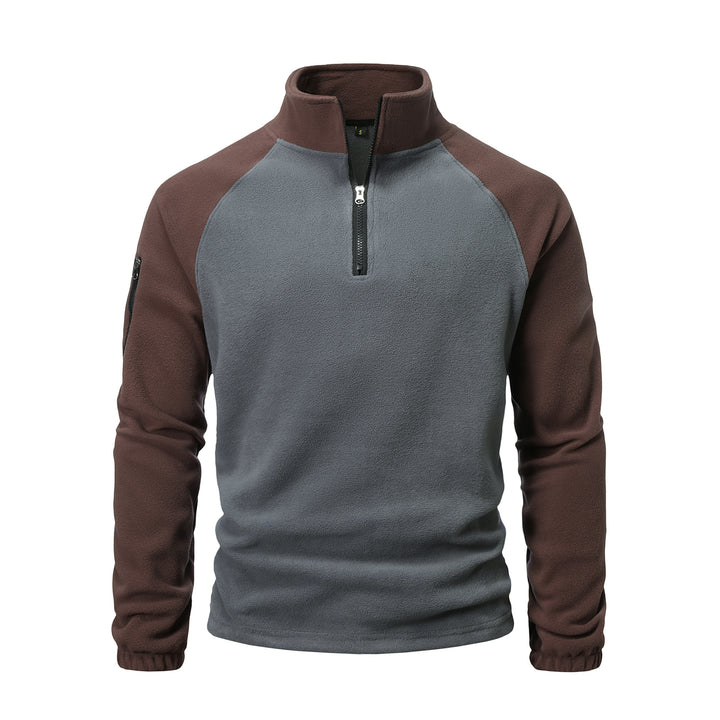 Men's fleece pullover with half zip and practical pocket design Lisslune