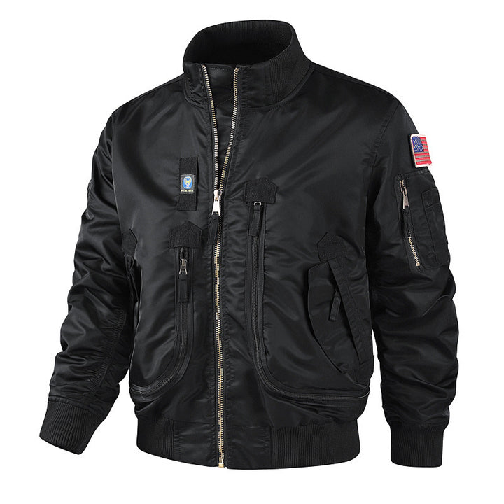 Men's camouflage bomber jacket with high-density material and versatile pockets Lisslune