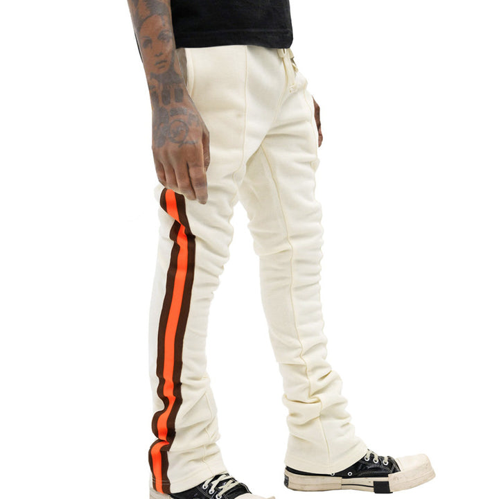 Men's sporty sweatpants with side stripes and adjustable waistband Lisslune