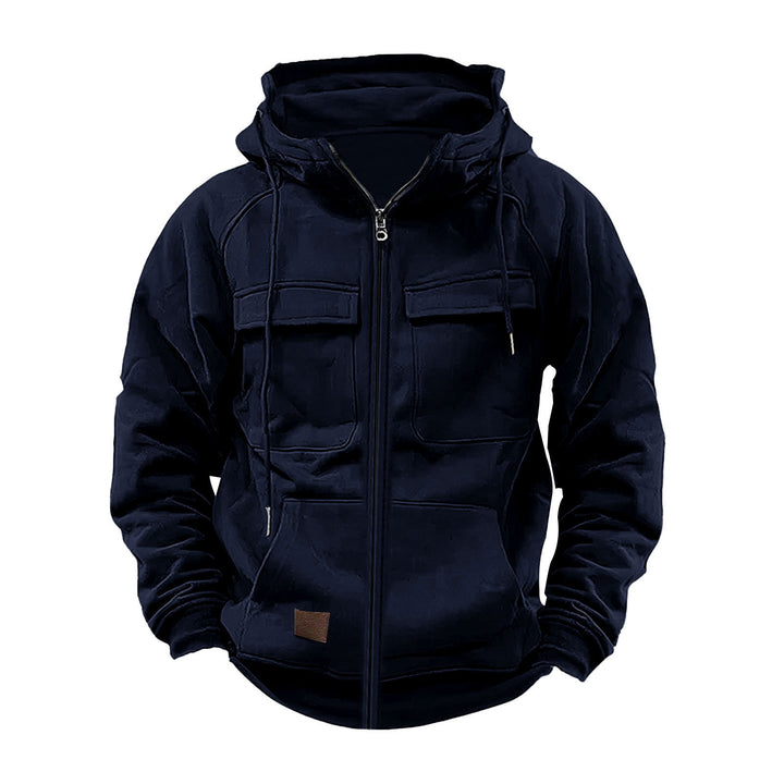 Men's multifunctional hoodie with zipper and spacious pockets Lisslune