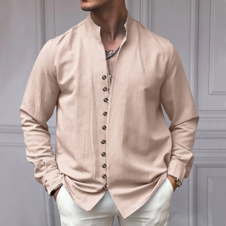 Men's long-sleeve shirt with modern button details and timeless design Lisslune