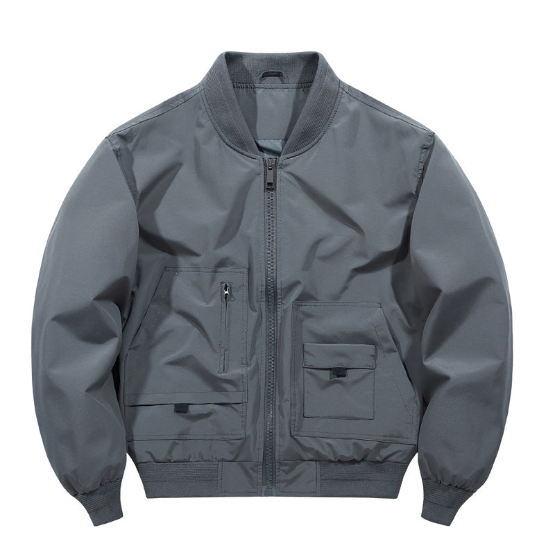 Men's Leisure Jacket with Utility Pockets and Elastic Cuffs Lisslune