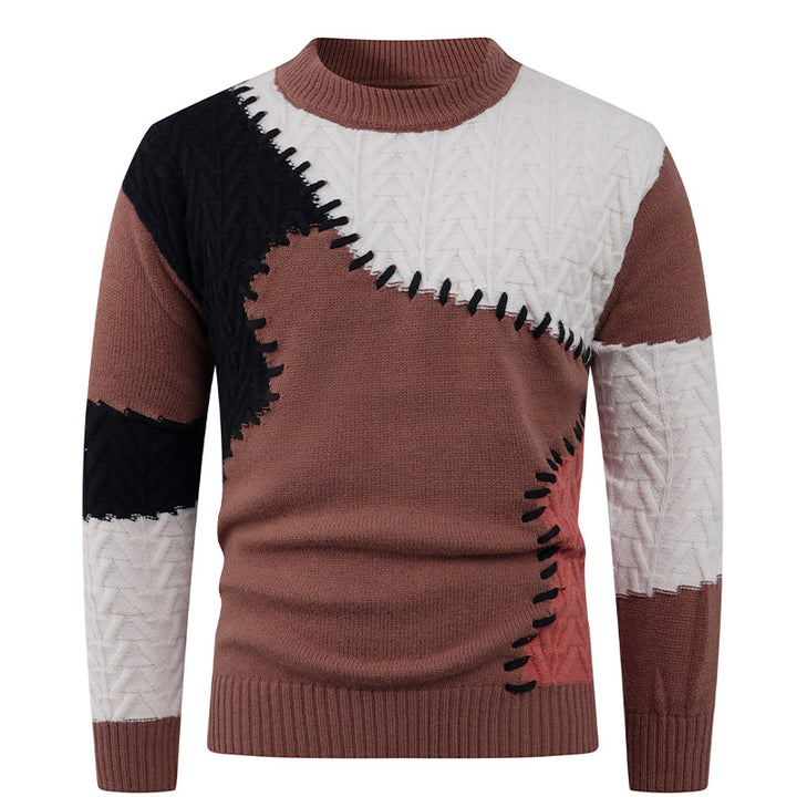 Men Stylish Knitted Sweater with Unique Geometric Patterns Lisslune